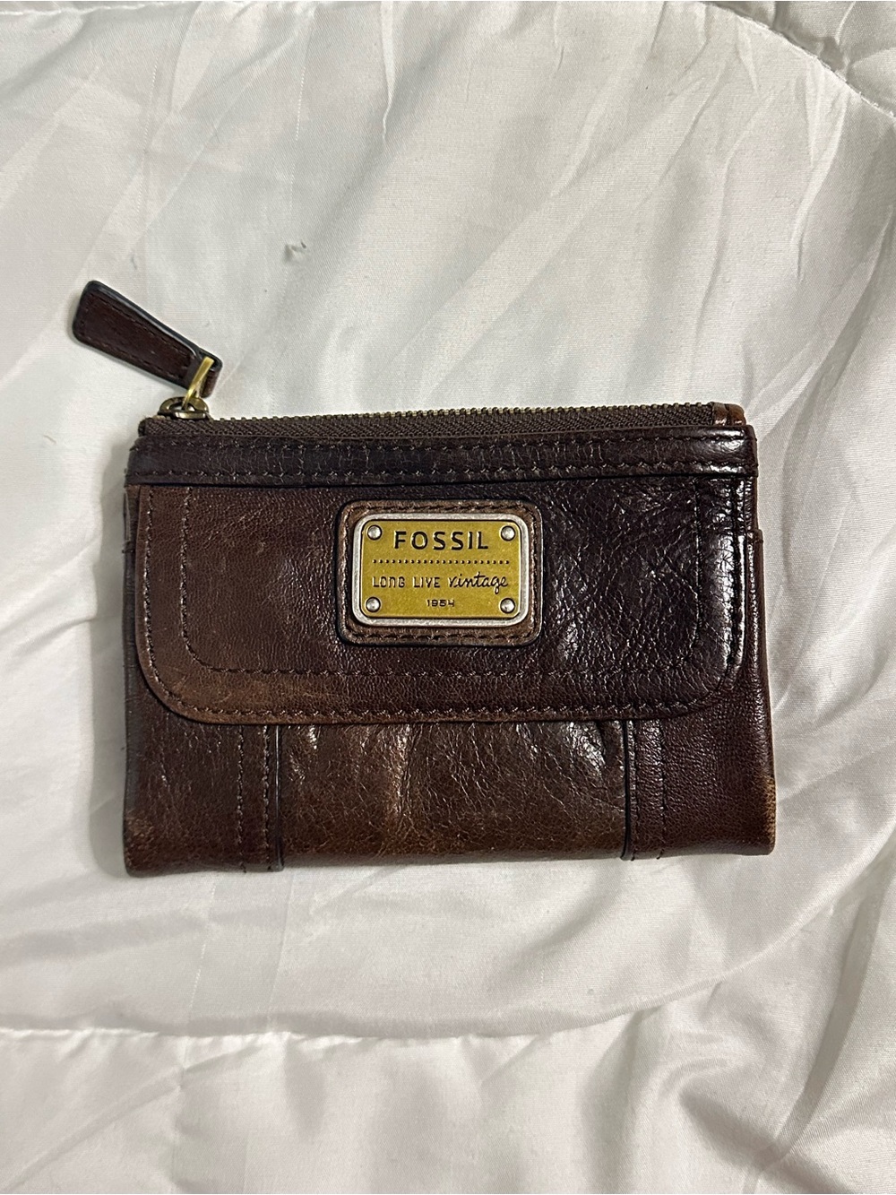 Fossil "Long Live Vintage" 1954 collection bifold compact wallet